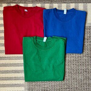 Los Angeles Apparel Red, Blue & Green Short Sleeve Tees